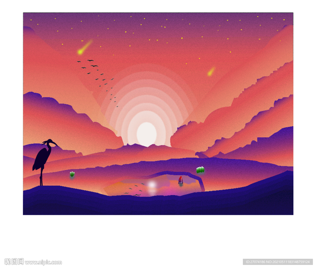 黄昏插画