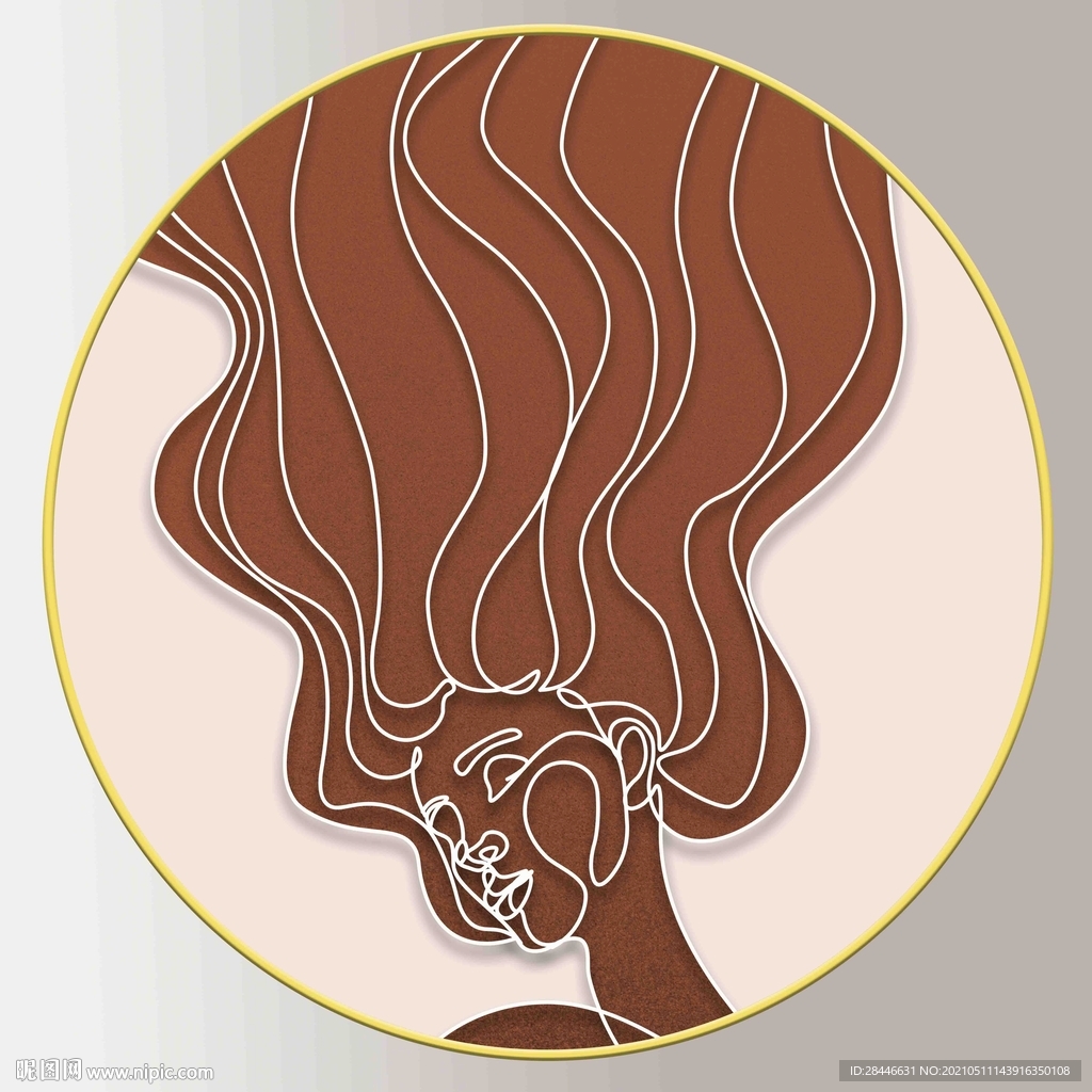 现代抽象人物线条装饰画