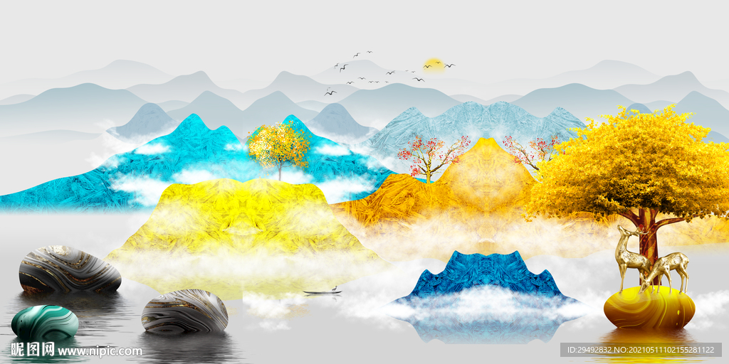 石来运转装饰画