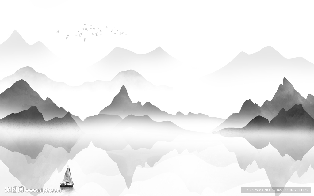 最新意境新款山水 文件分层 