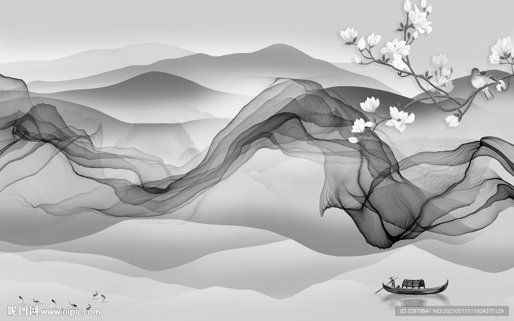 高端 风景意境山水 文件分层 