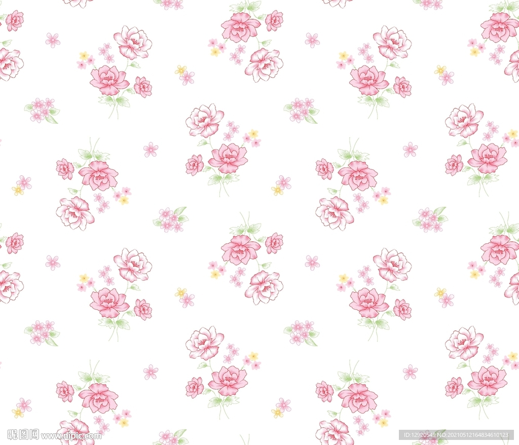 数码印花小花花朵碎花