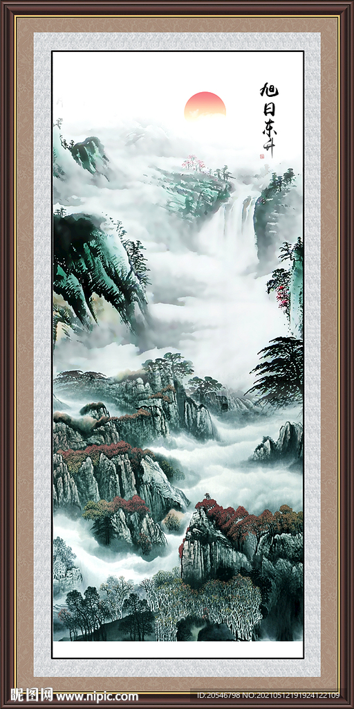 竖幅山水画