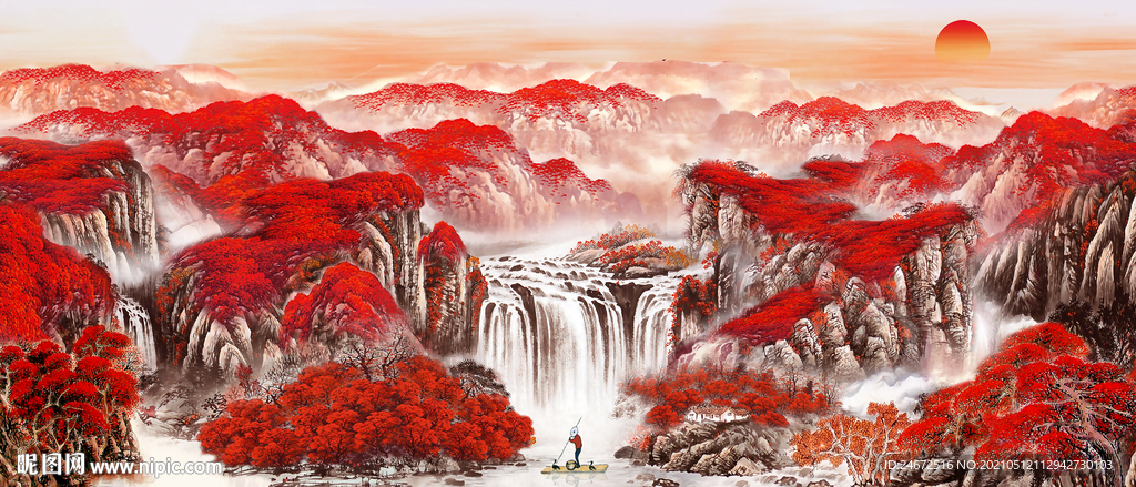 鸿运当头三联装饰画