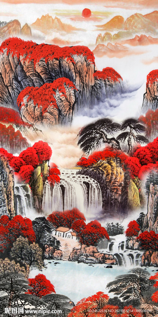 鸿运当头简约玄关背景