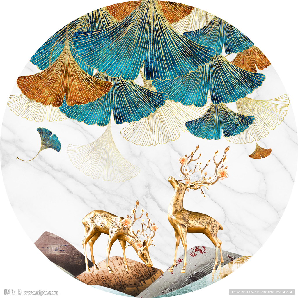 麋鹿银杏叶玄关