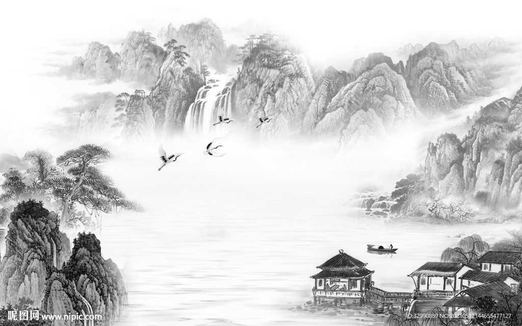 人气山水现代新画 文件分层画