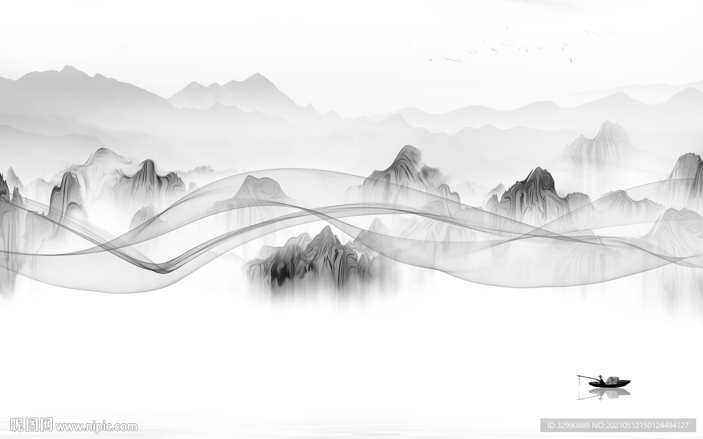 新款新山水高清画 文件分层画