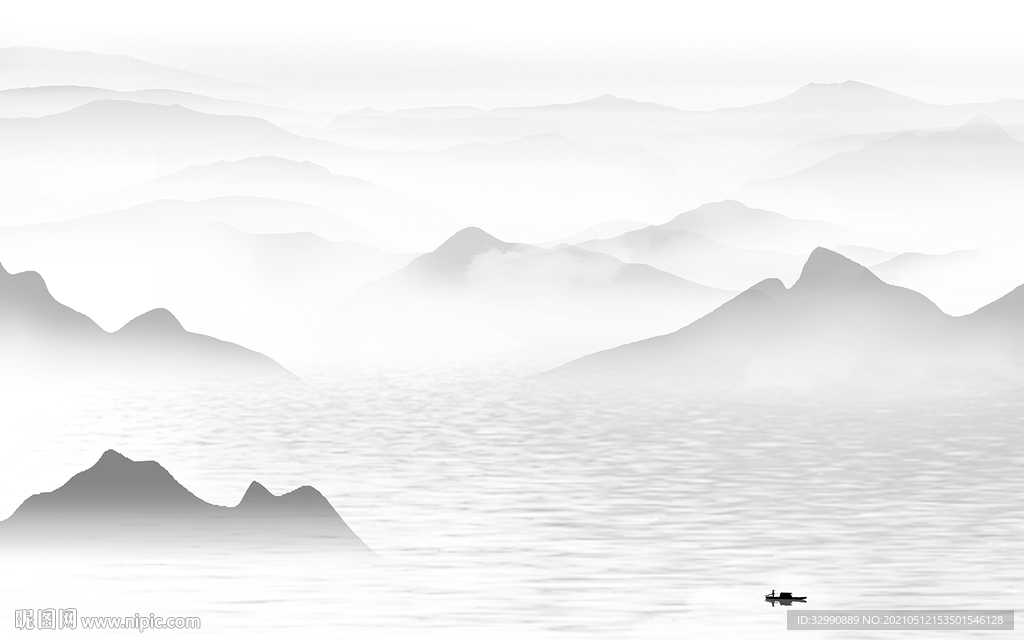 中式大卖简约新画 山水分层画