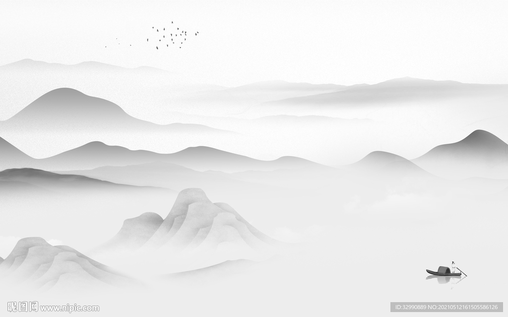 客厅新爆款山水画 文件分层画