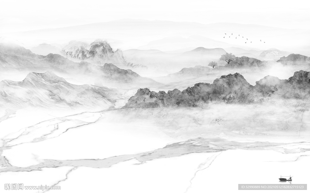 新款高清新山水画 文件分层画