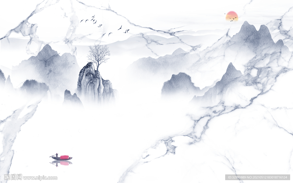 最新高清新山水画 文件分层画