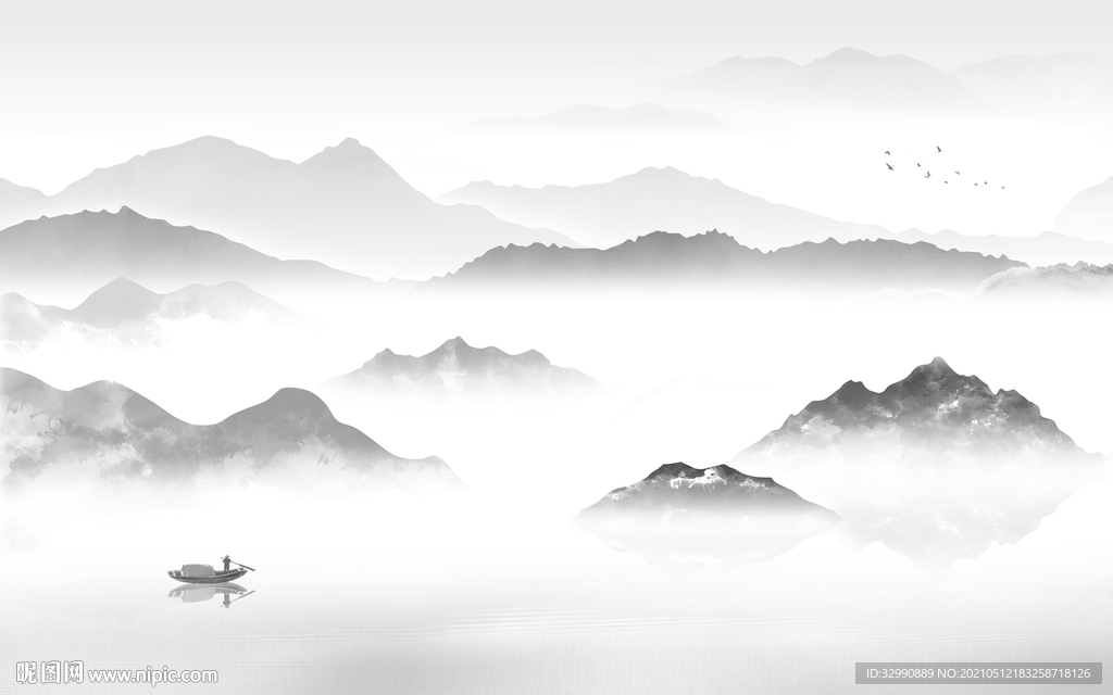 爆卖高清新山水画 文件分层画