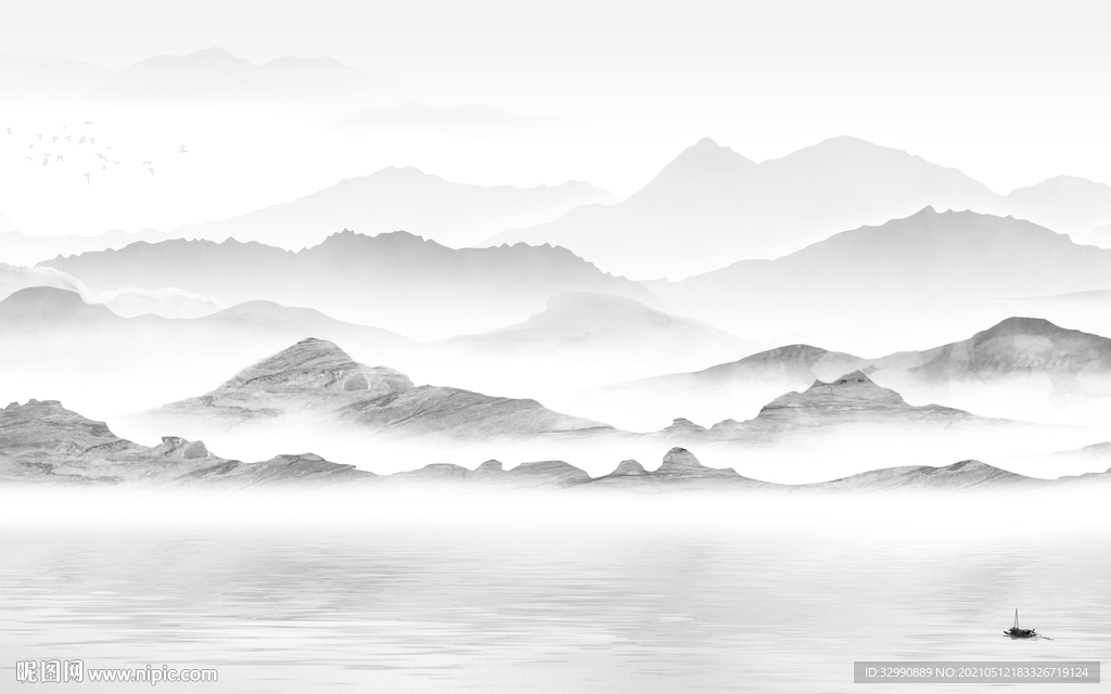 新品高清新山水画 文件分层画