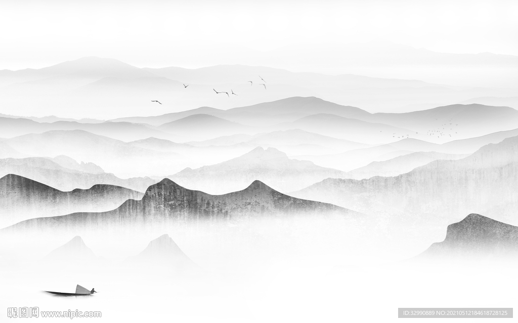 大气高清新山水画 文件分层画