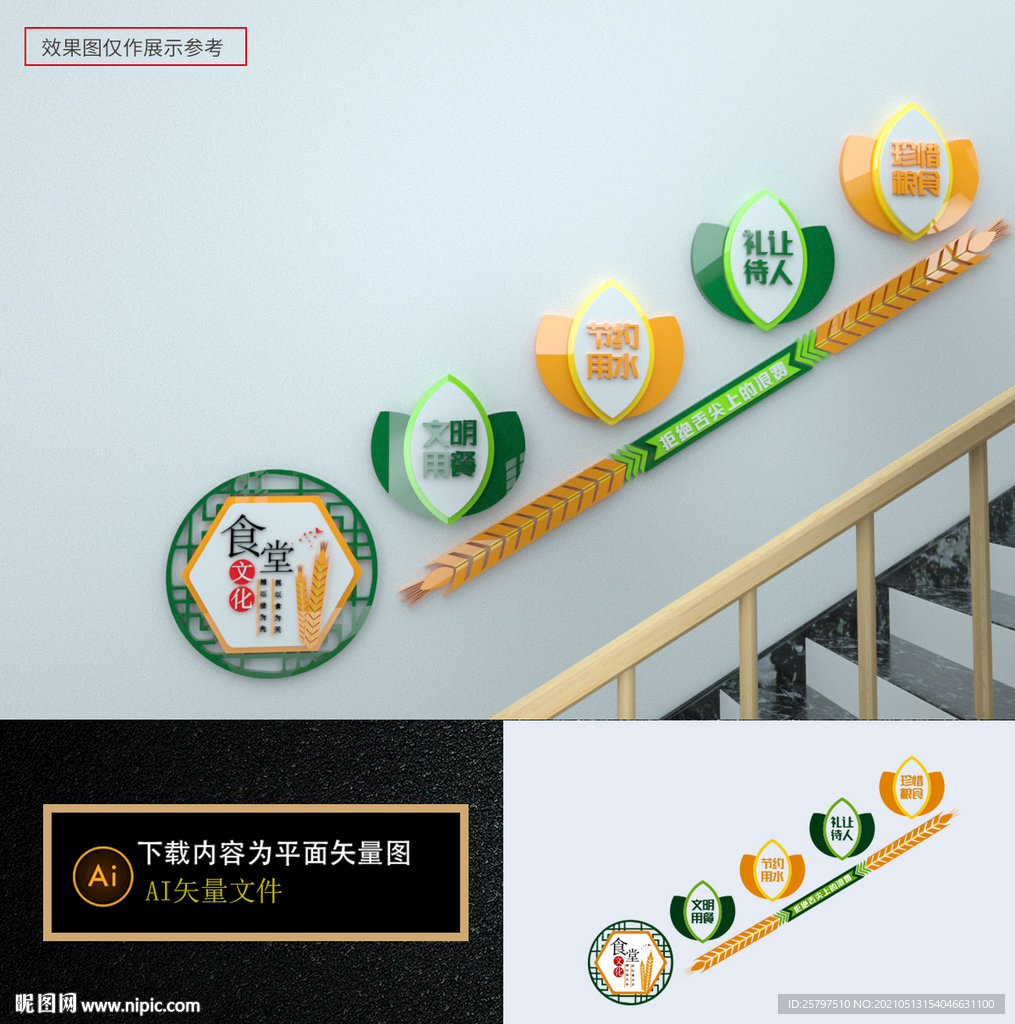 食堂楼梯文化墙