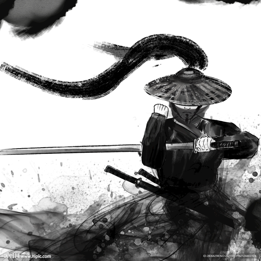 武侠武术人物插画
