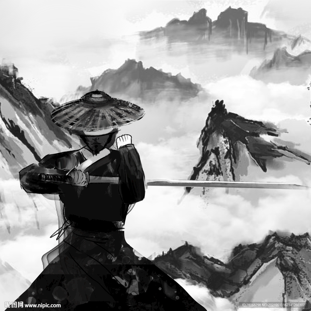 卡通插画国潮人物元素