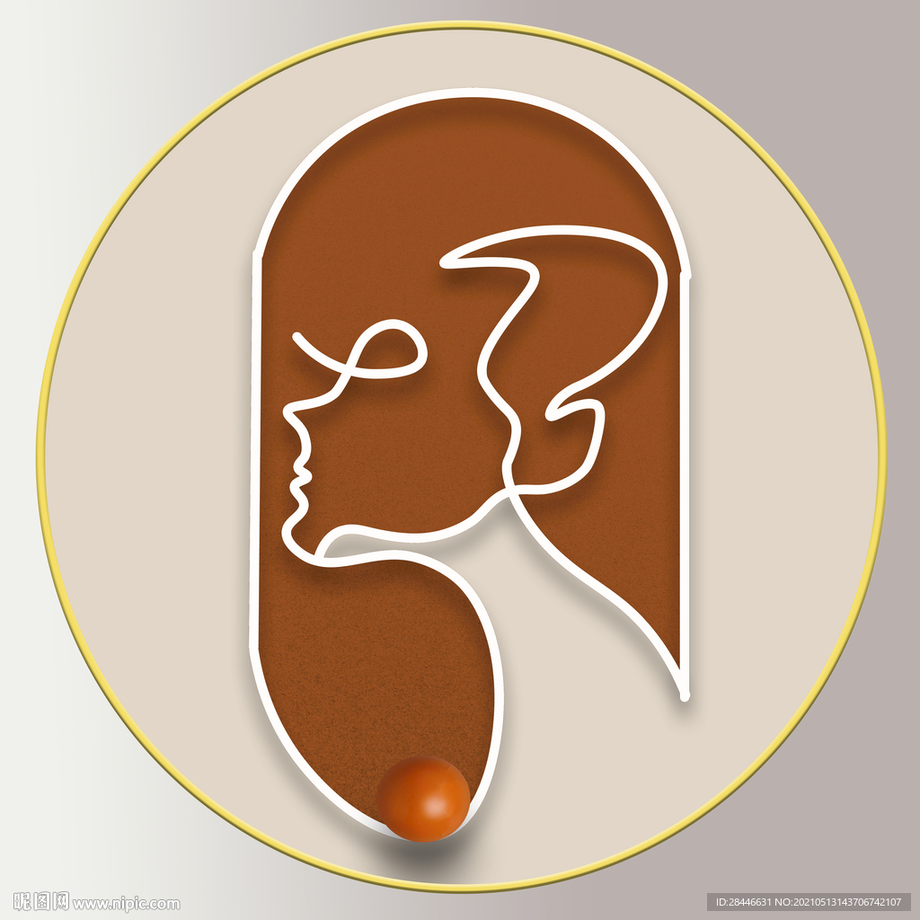 现代抽象人物线条装饰画