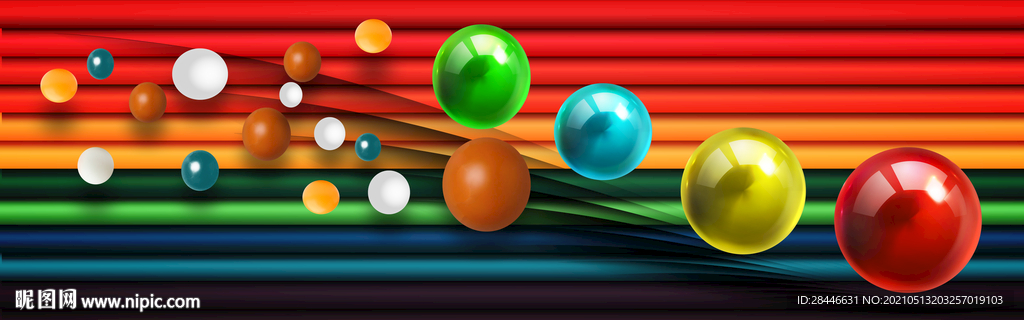 现代简约轻奢3D立体球装饰画