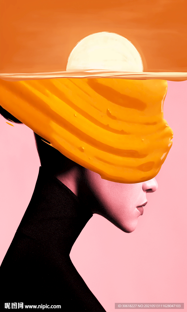 现代轻奢抽象美女装饰画