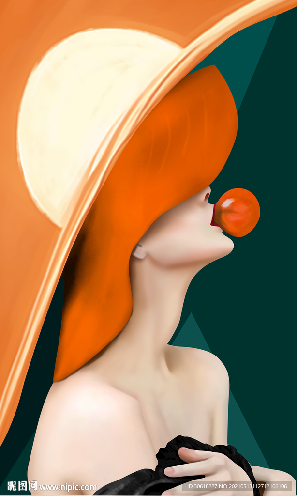 现代轻奢抽象美女装饰画