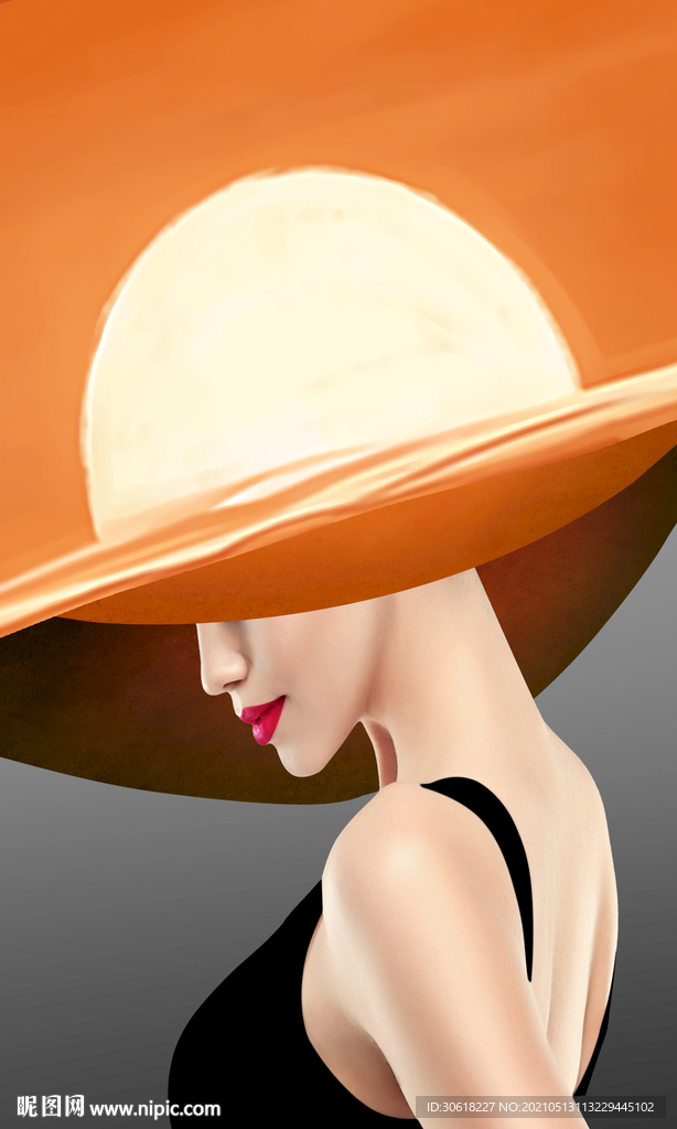 现代轻奢抽象美女装饰画