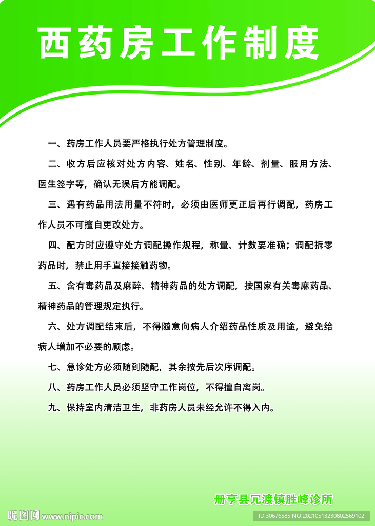 西药房工作制度