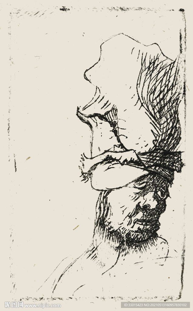 人物肖像速写插画装饰画