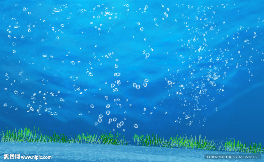 蓝色海底世界背景 