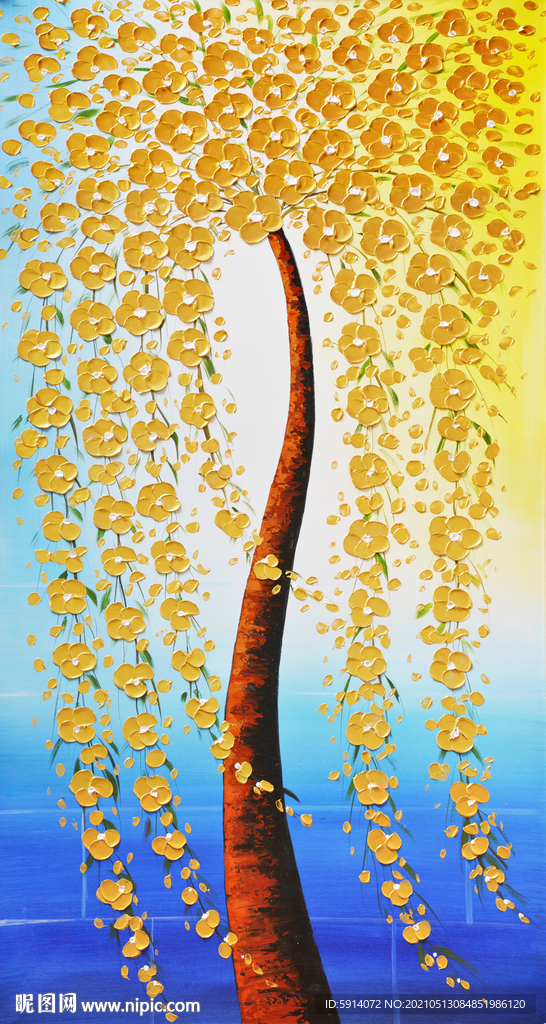 发财树 装饰画 晶瓷画