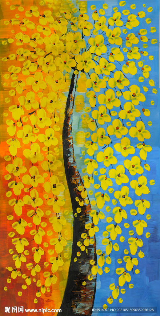 发财树 装饰画 晶瓷画