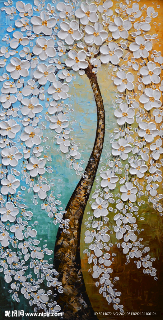 发财树 装饰画 晶瓷画