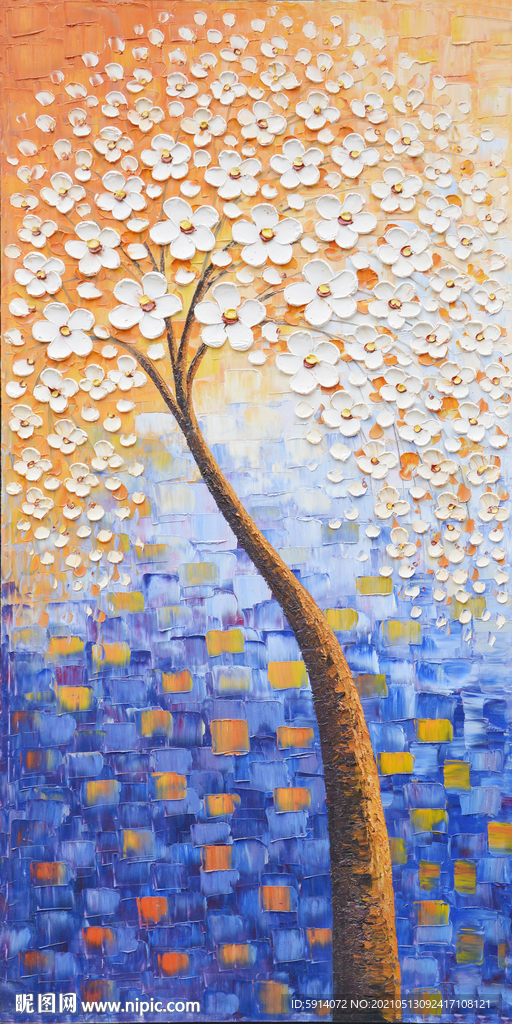 发财树 装饰画 晶瓷画