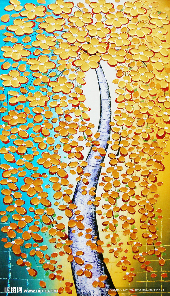 发财树 装饰画 晶瓷画