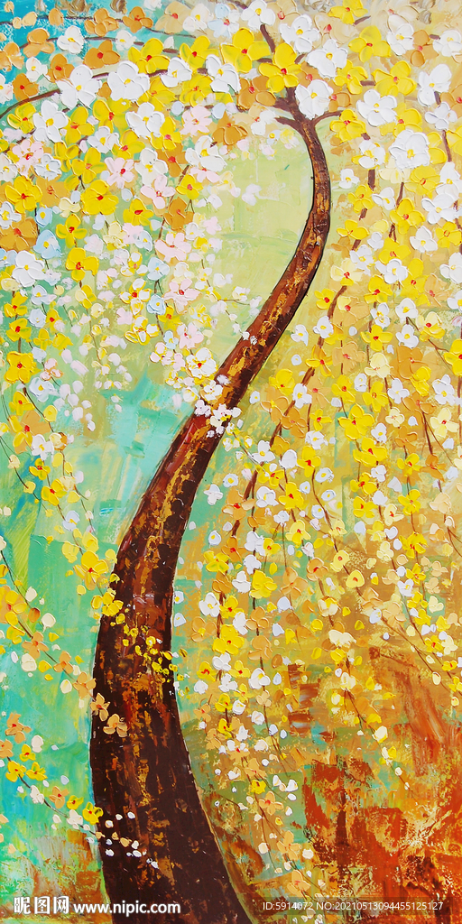 发财树 装饰画 晶瓷画