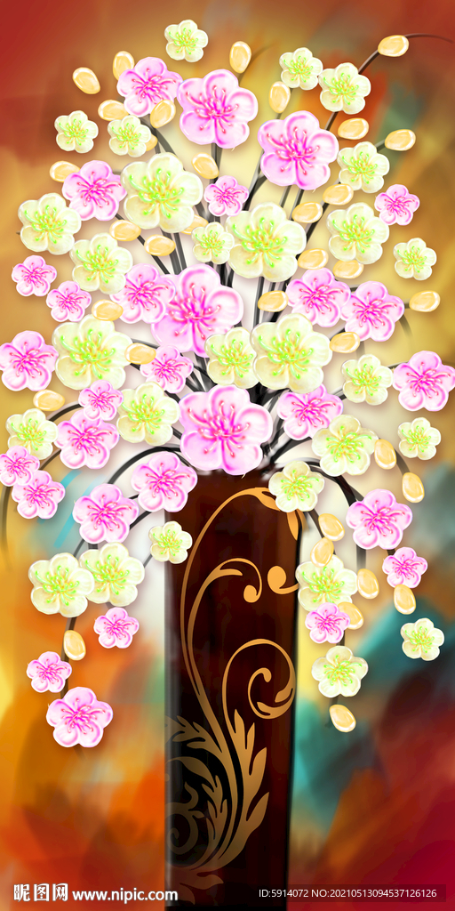 发财树 装饰画 晶瓷画