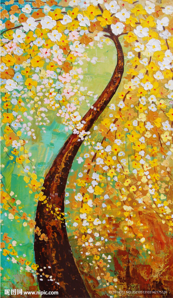 发财树 装饰画 晶瓷画