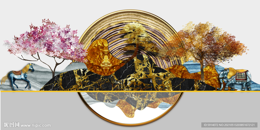 装饰画 晶瓷画 新中式