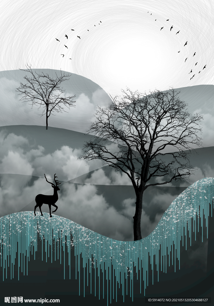 装饰画 晶瓷画 新中式