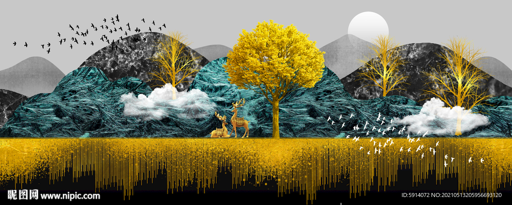 装饰画 晶瓷画 新中式