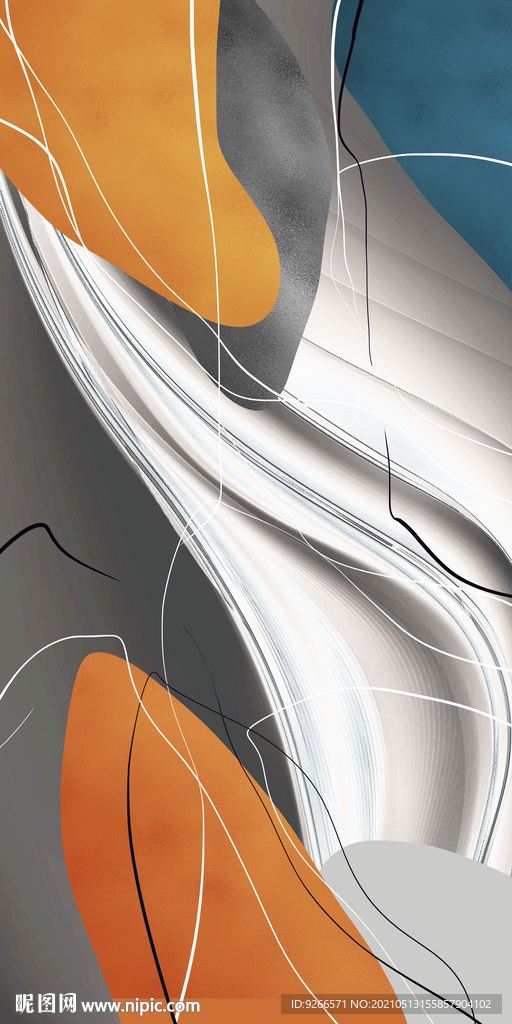 抽象 几何 玄关装饰画