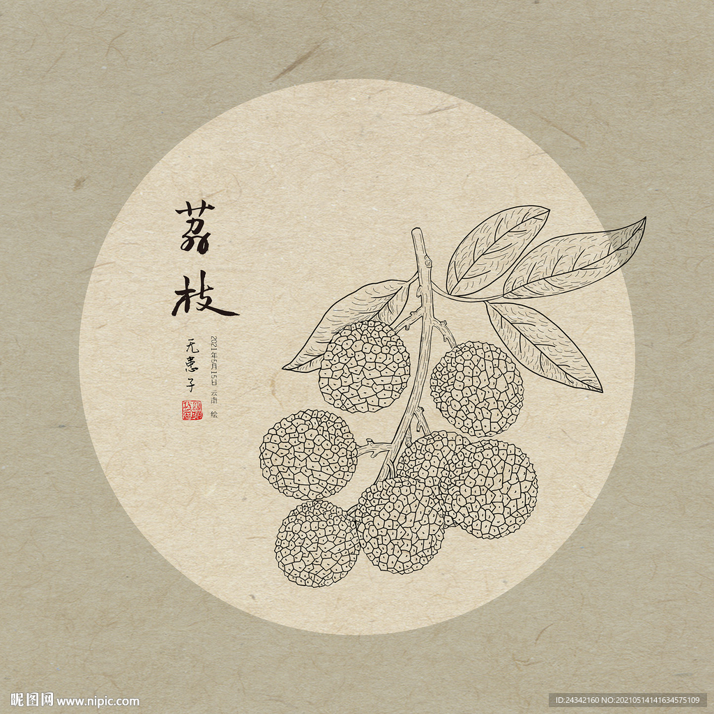 手绘荔枝