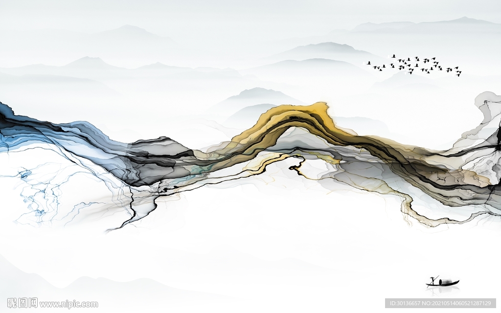 新款山水背景新画 TIF分层