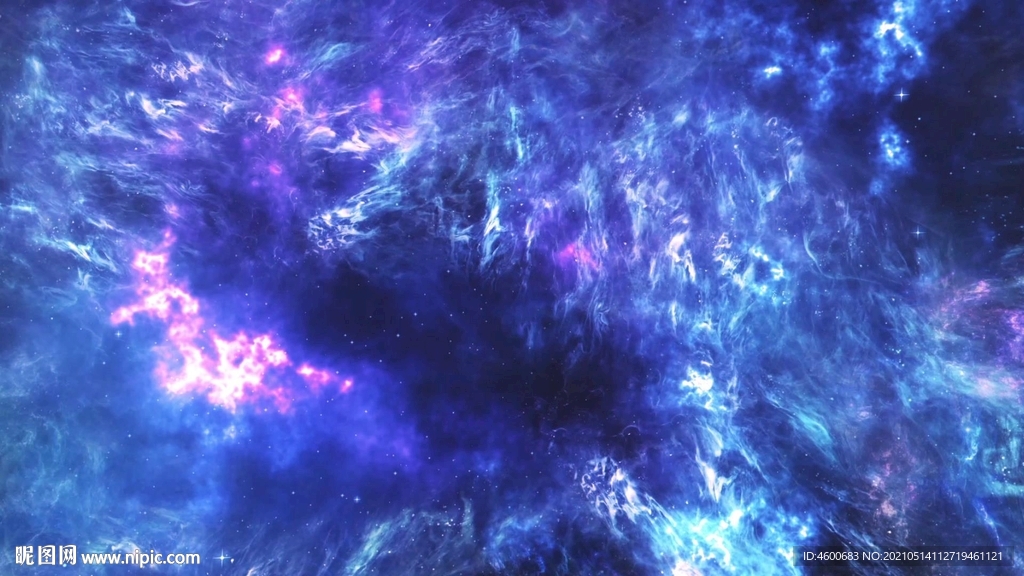外太空闪耀星系星云美丽动态视频