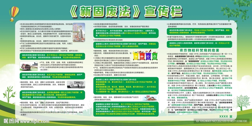 新固体废物污染环境防治法宣传栏