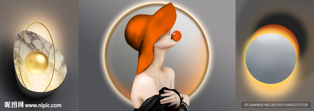 酒店背景装饰画