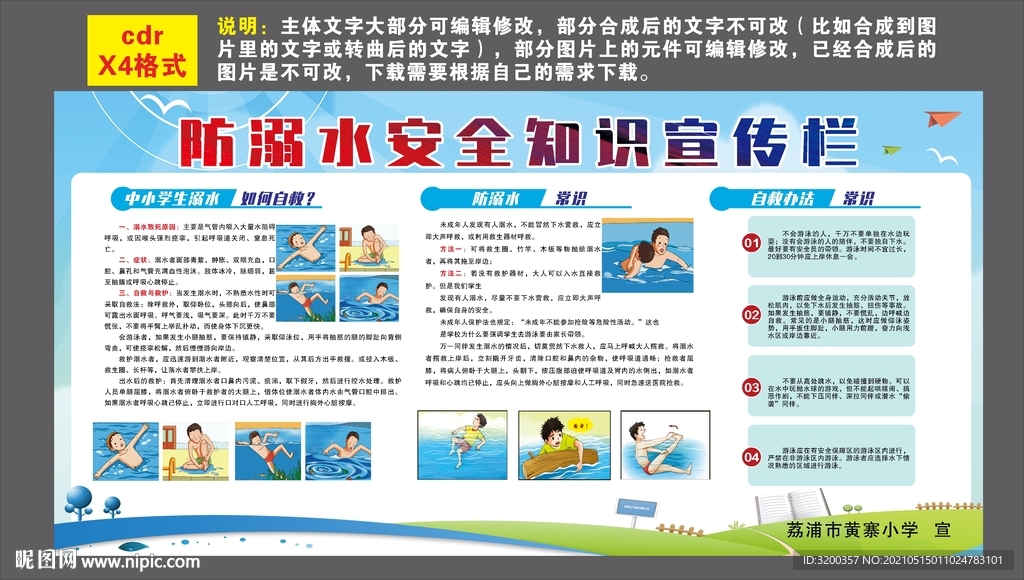 防溺水安全知识宣传栏