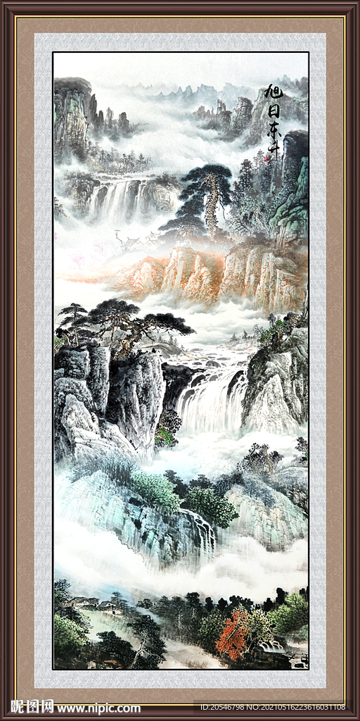 竖幅山水画