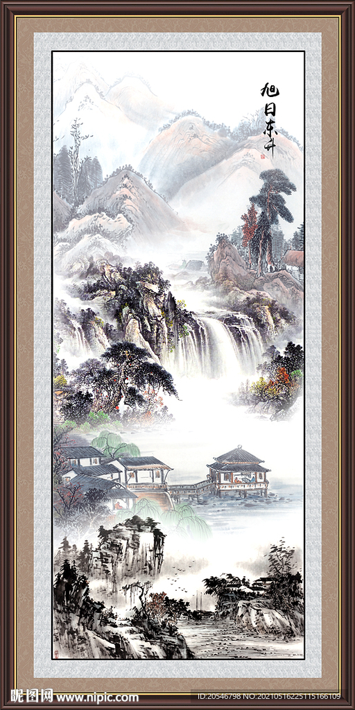 竖幅山水画